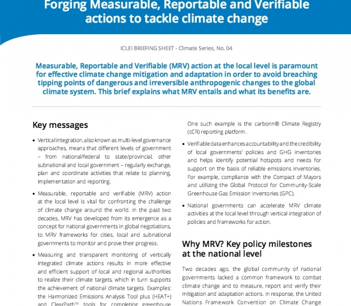 Forging Measurable, Reportable and Verifiable actions to tackle climate change
