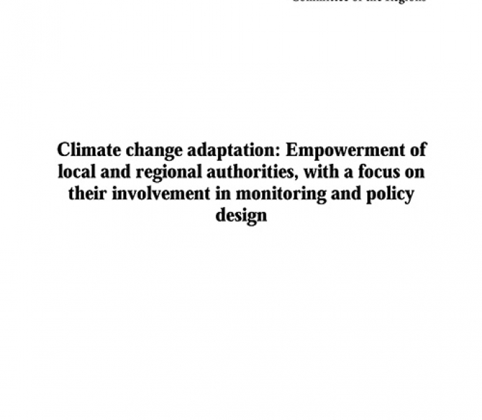 Climate change adaptation: Empowerment of local and regional authorities, with a focus on their involvement in monitoring and policy design