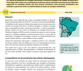 Estudo de Caso #113: Processo Participativo no CRER-Betim e CRER-Porto Alegre e a Promoção de Políticas Públicas em Energias Sustentáveis