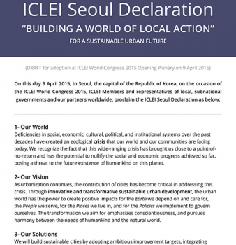 ICLEI Seoul Declaration