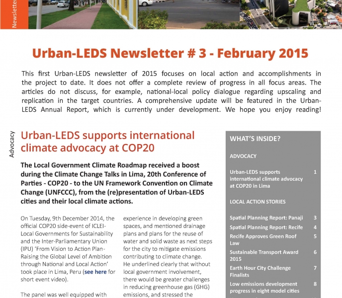 Urban-LEDS Newsletter #3