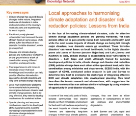 Local approaches to harmonising climate adaptation and disaster risk reduction policies: Lessons from India