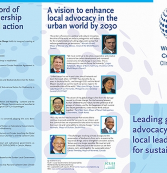 World Mayors Council on Climate Change (WMCCC) Leading global advocacy of local leaders for sustainability